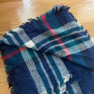 Oversized plaid scarf